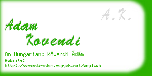 adam kovendi business card